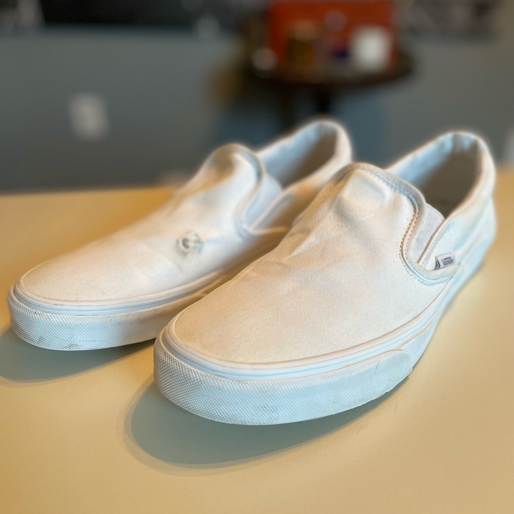 Vans Slip-On, White, Mens Size 10